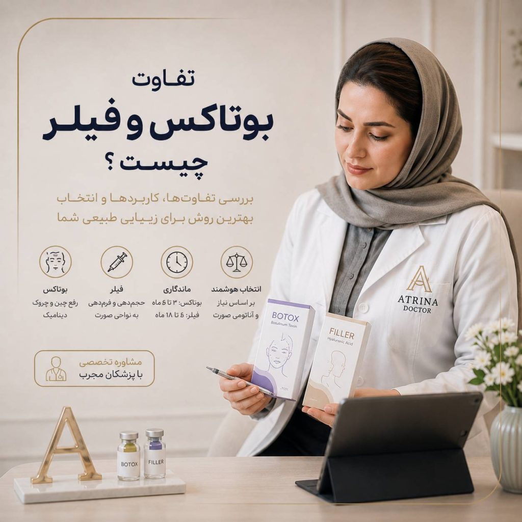 تفاوت بوتاکس و فیلر و کاربرد هرکدام برای جوانسازی صورت